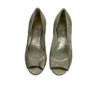 Cole Haan Metallic Gold NikeAir Leather Wedge Sandal size 8B